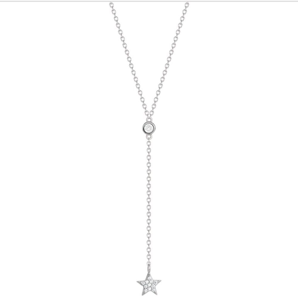 Giani Bernini Cubic Zirconia Lariat Necklace in Sterling Silver18" + 2" Extender